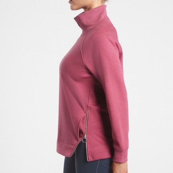 Athleta Cozy Karma Side Zip Funnel Neck Sweatshirt Sz XS - Picture 14 of 15